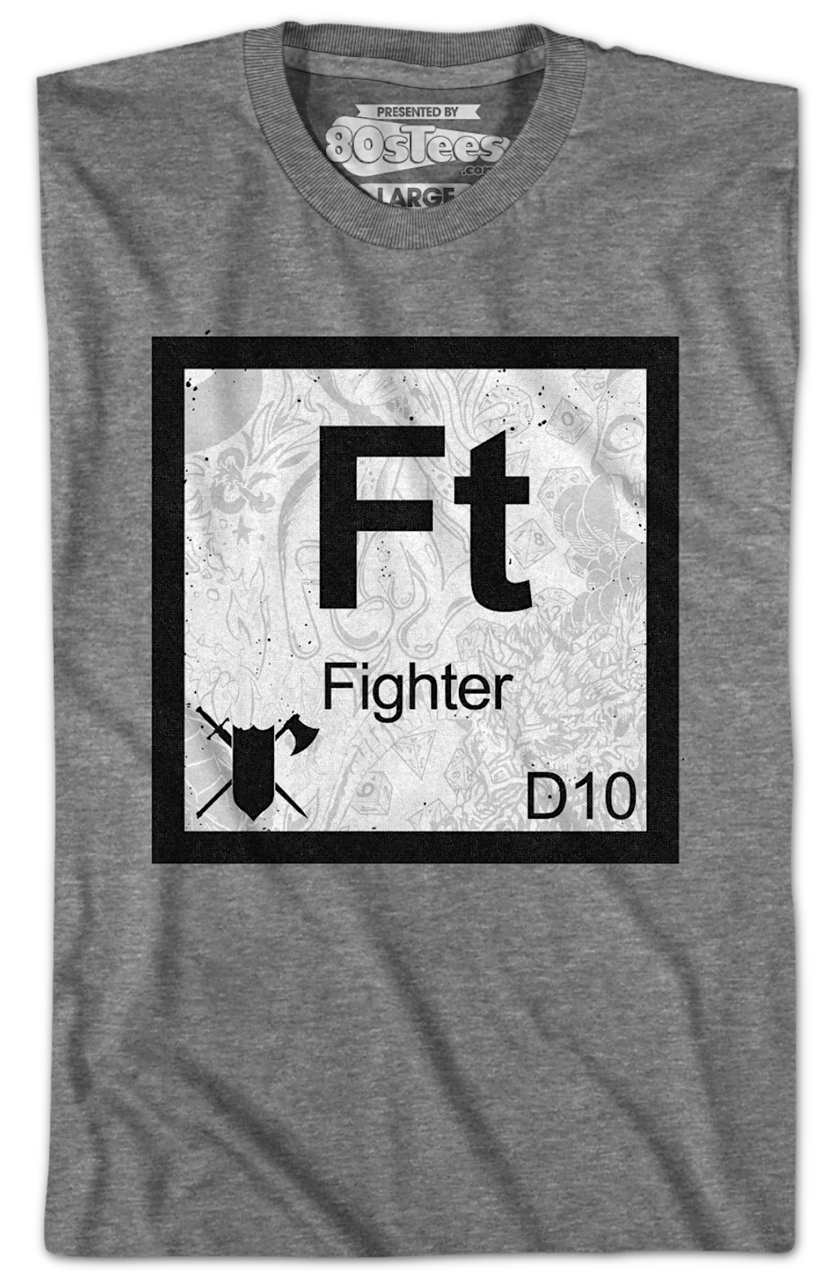 Fighter Element Symbol Dungeons & Dragons T-Shirt - Image 2
