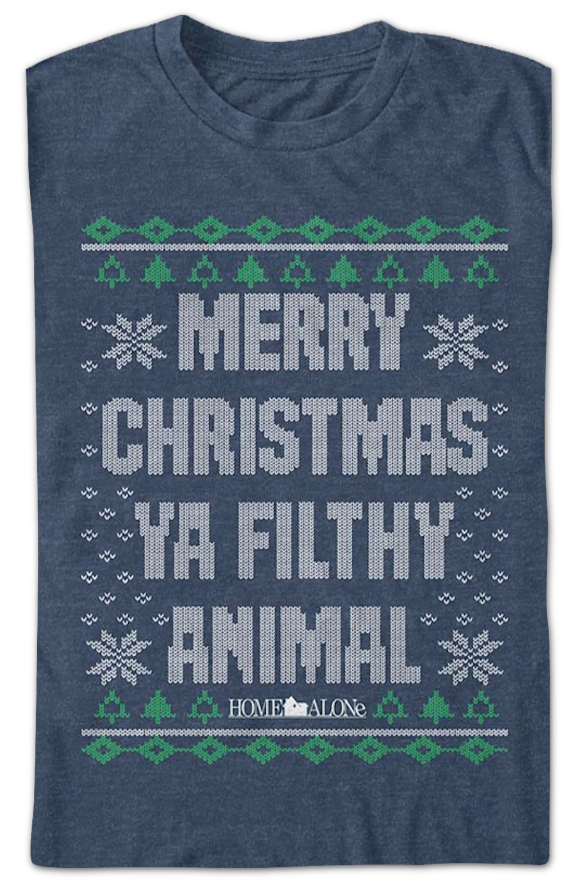 Filthy Animal Faux Ugly Sweater Home Alone T-Shirt - Image 2