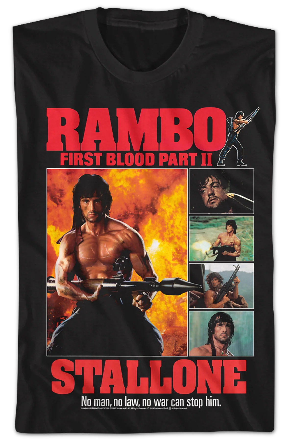 First Blood Part II Collage Rambo T-Shirt - Image 2