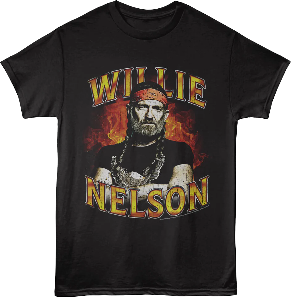Flames Willie Nelson T-Shirt