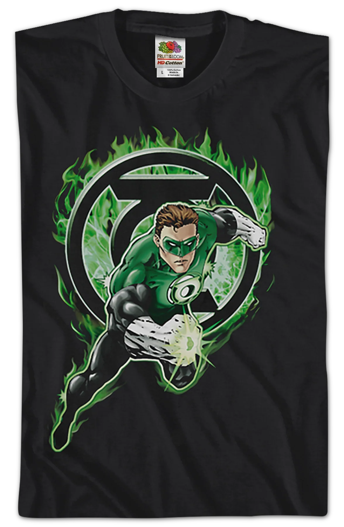 Flaming Logo Green Lantern T-Shirt - Image 2