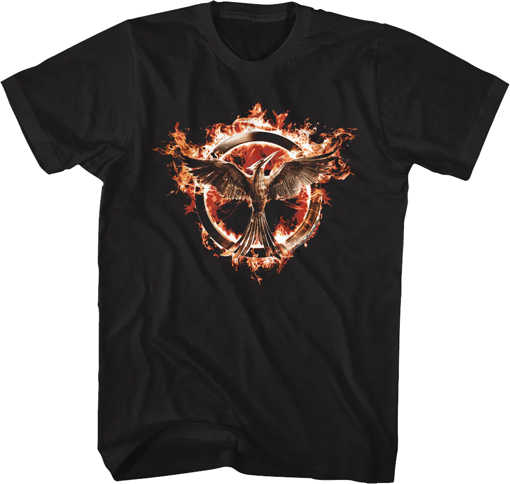 Flaming Mockingjay Hunger Games T-Shirt