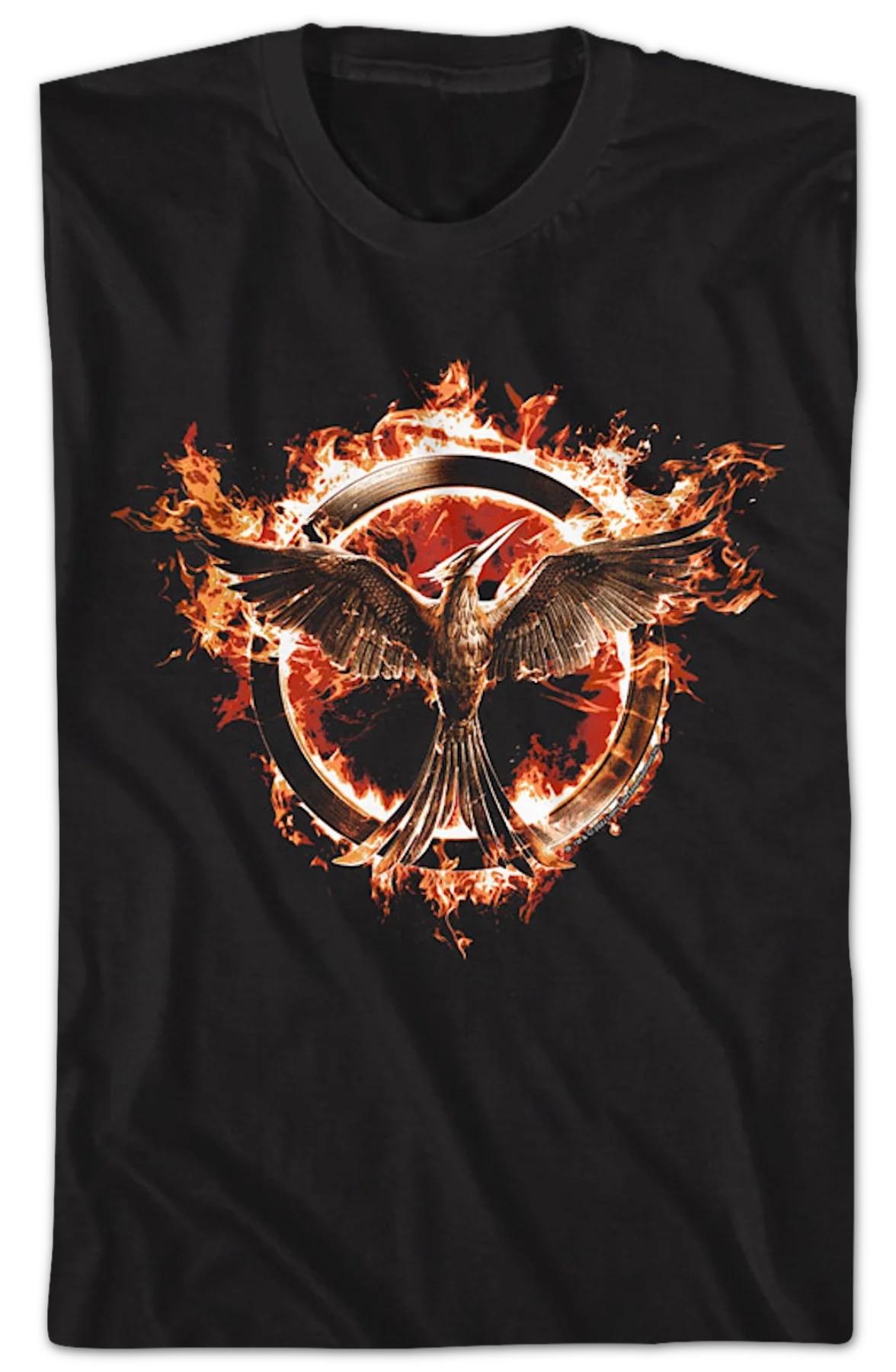 Flaming Mockingjay Hunger Games T-Shirt - Image 2