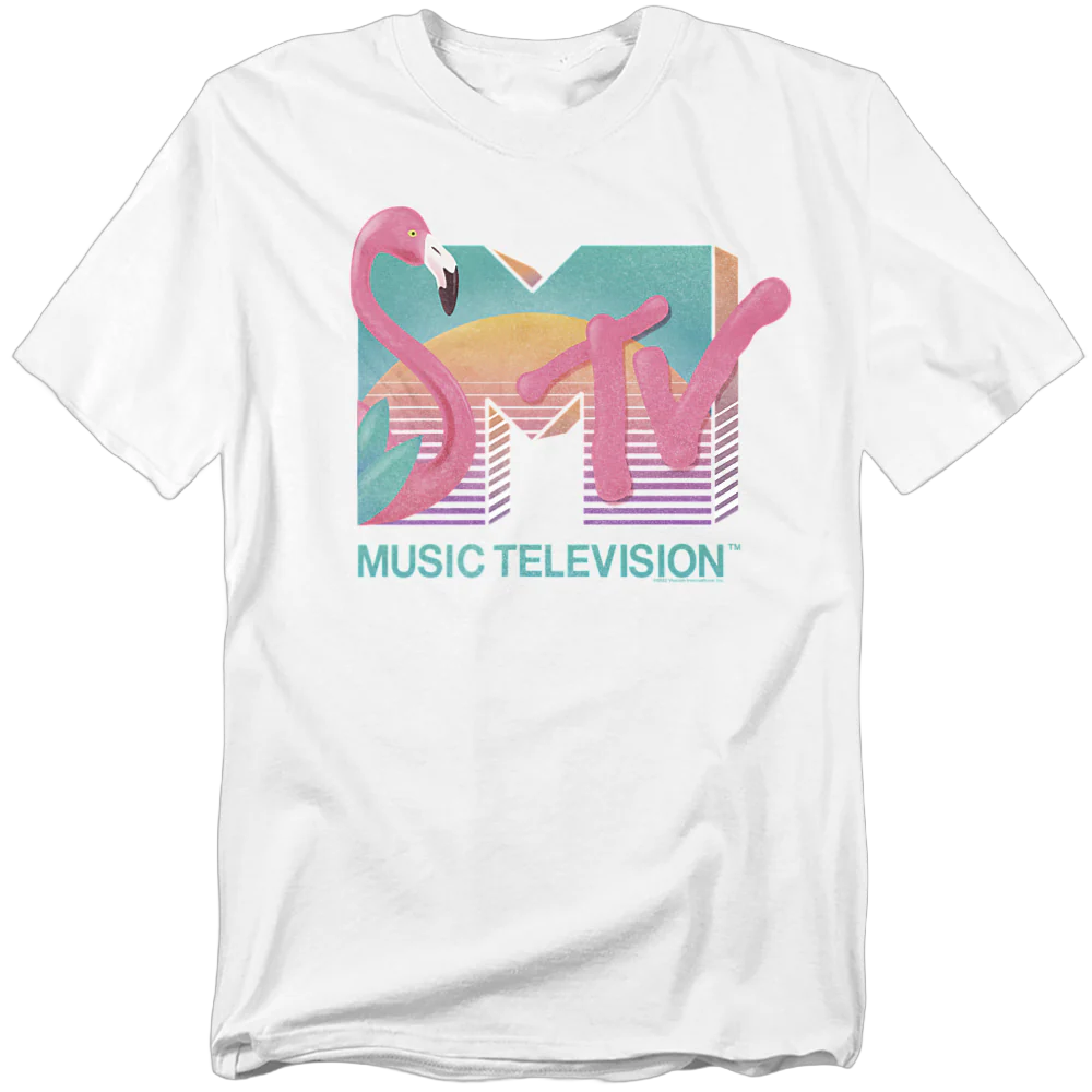 Flamingo Sunset Logo MTV T-Shirt - Image 2