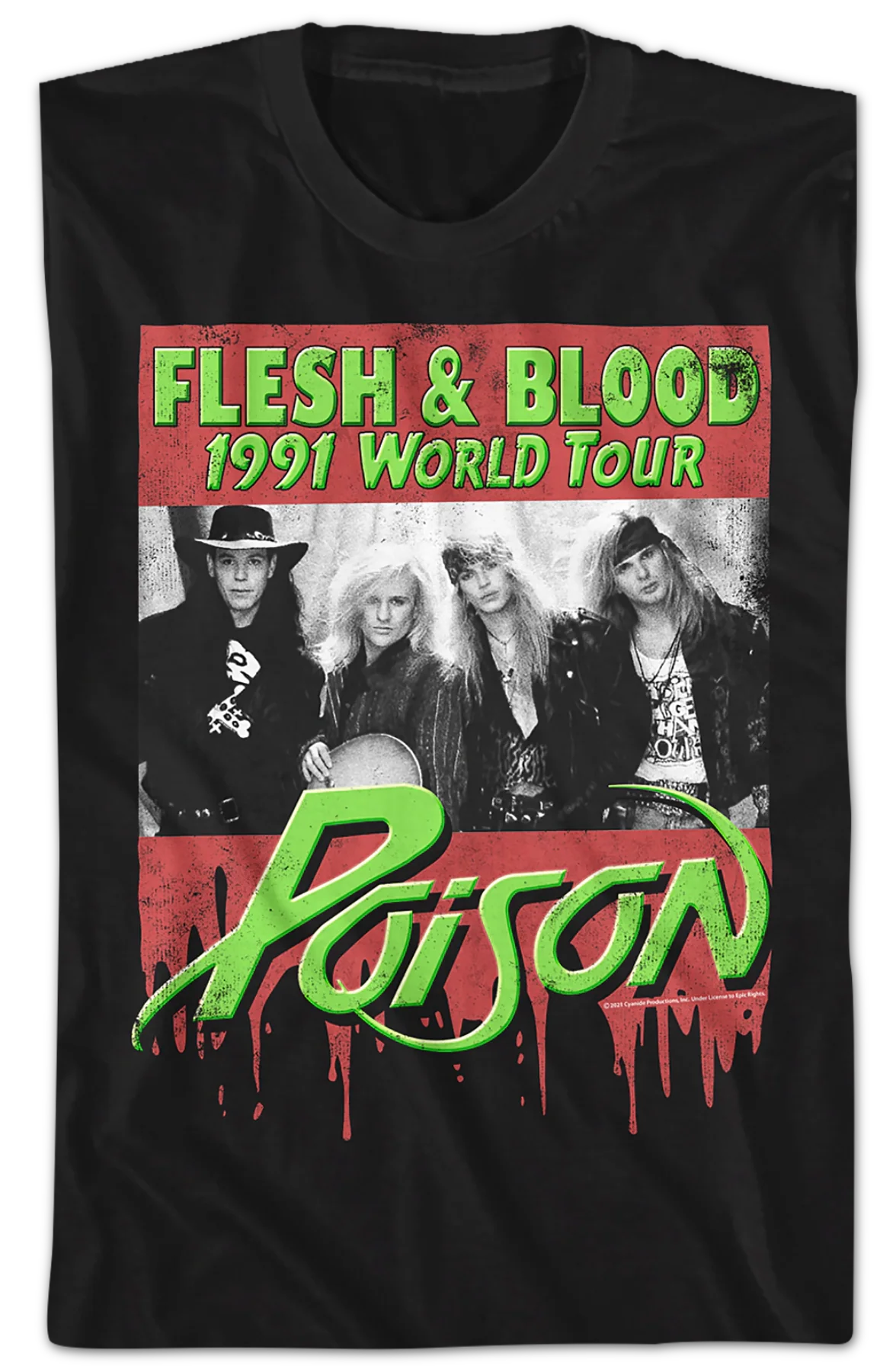 Flesh & Blood 1991 World Tour Poison T-Shirt - Image 2