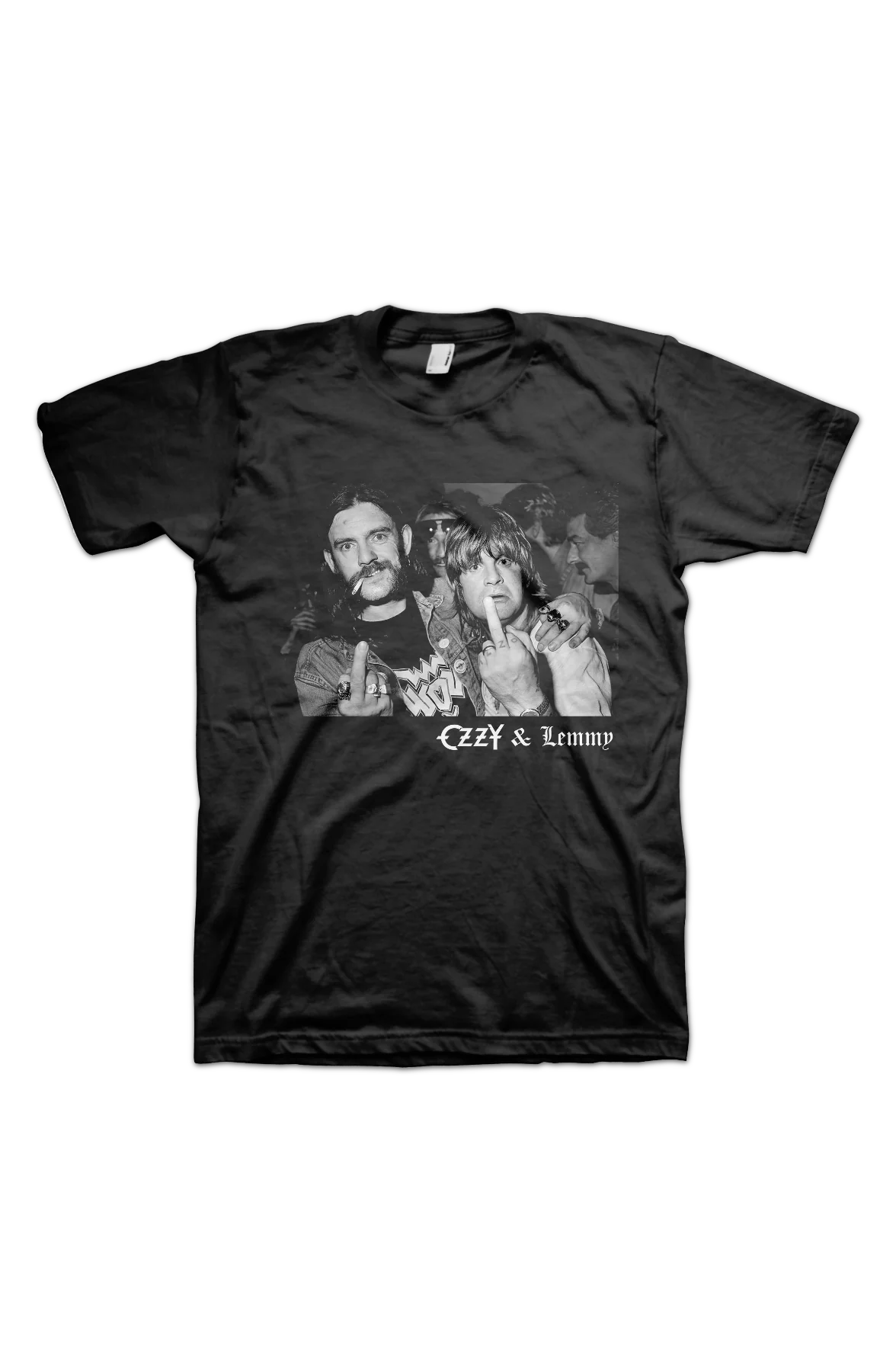 Flipping The Bird Lemmy Kilmister & Ozzy Osbourne T-Shirt - Image 2