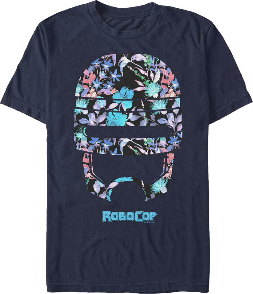 Floral Helmet Robocop T-Shirt