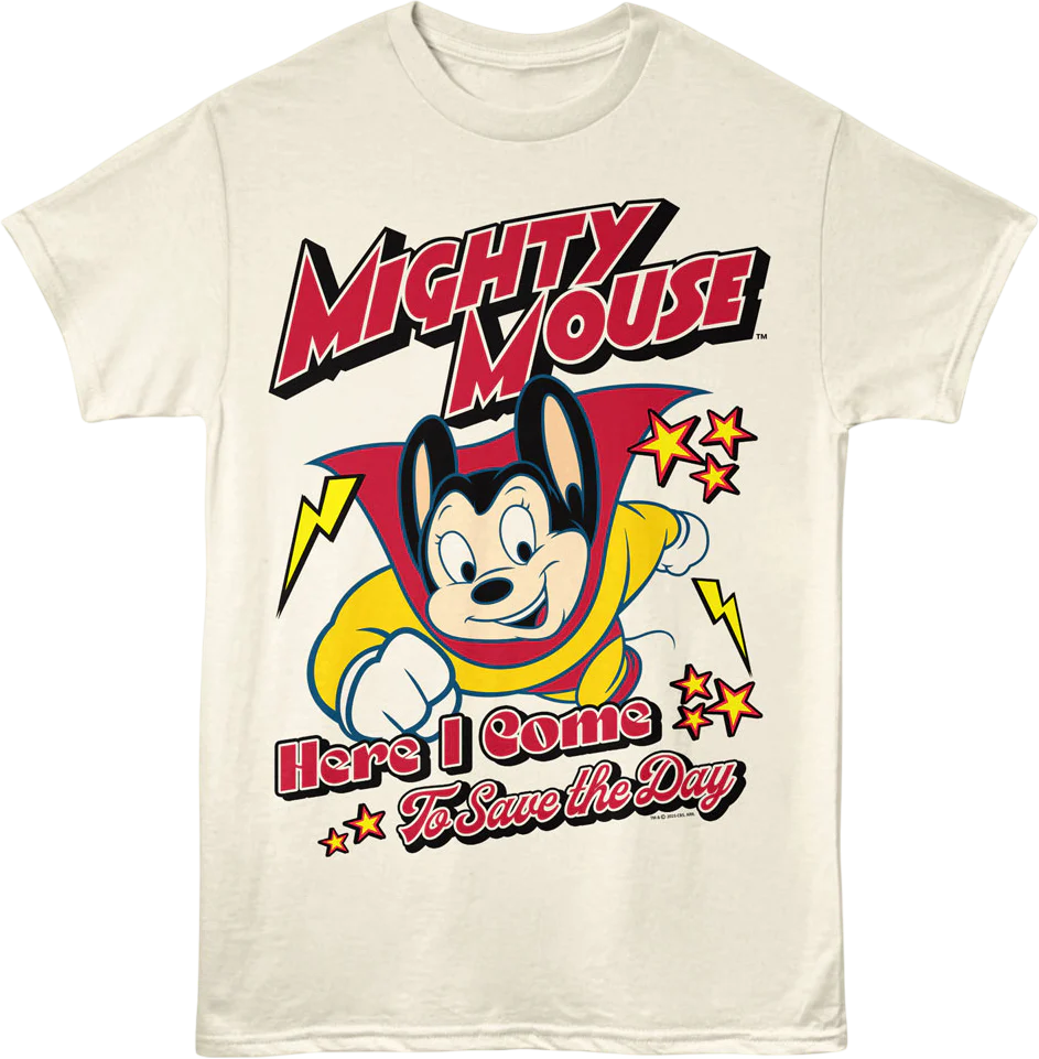 Flying Here I Come To Save The Day Mighty Mouse T-Shirt