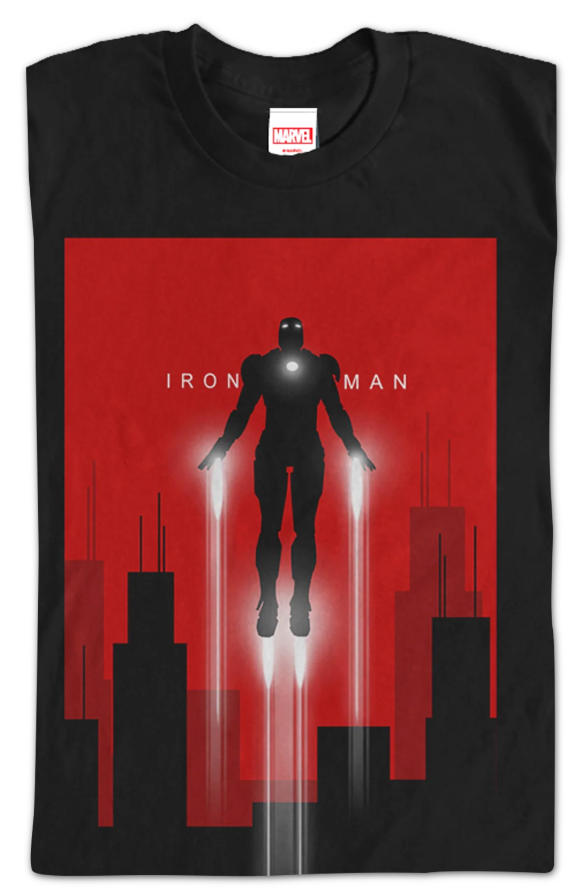 Flying Silhouette Iron Man T-Shirt - Image 2