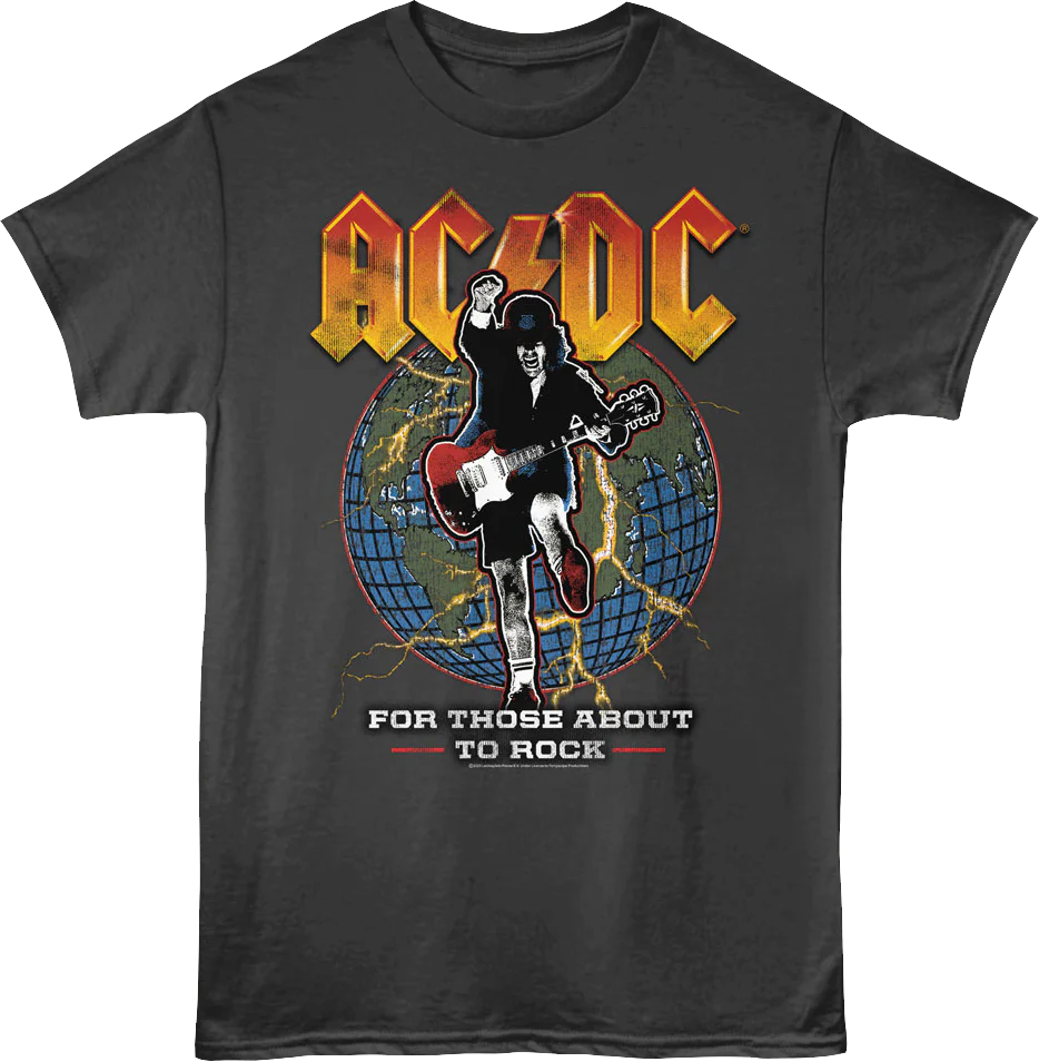 For Those About To Rock Globe ACDC T-Shirt