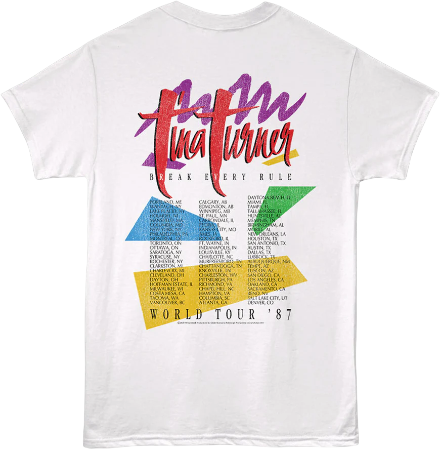 Front & Back Break Every Rule World Tour '87 Tina Turner T-Shirt - Image 3
