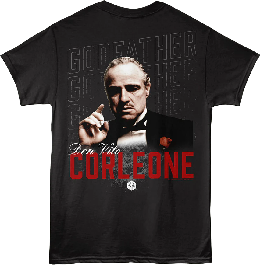 Front & Back Don Vito Corleone Godfather T-Shirt - Image 3