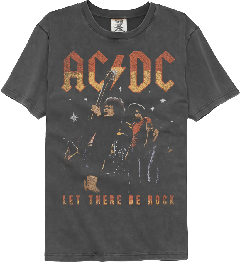 Front & Back Let There Be Rock ACDC Comfort Colors Brand T-Shirt