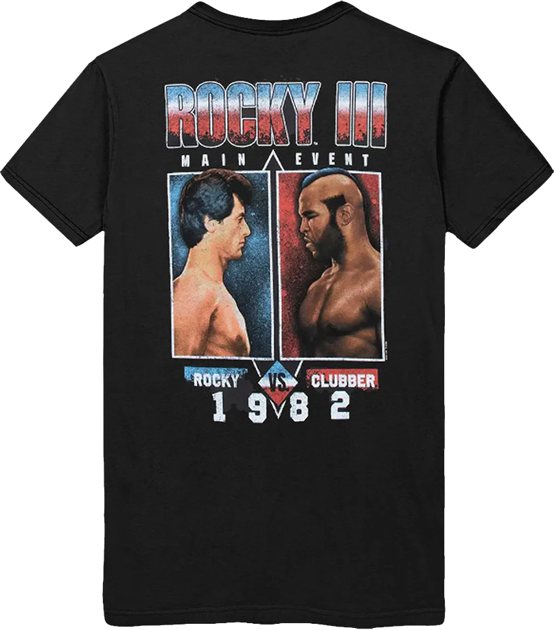 Front & Back Rocky vs. Clubber Rocky III T-Shirt