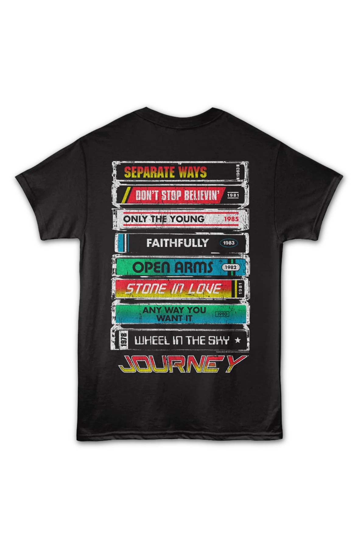 Front & Back Single Cassettes Journey T-Shirt - Image 2
