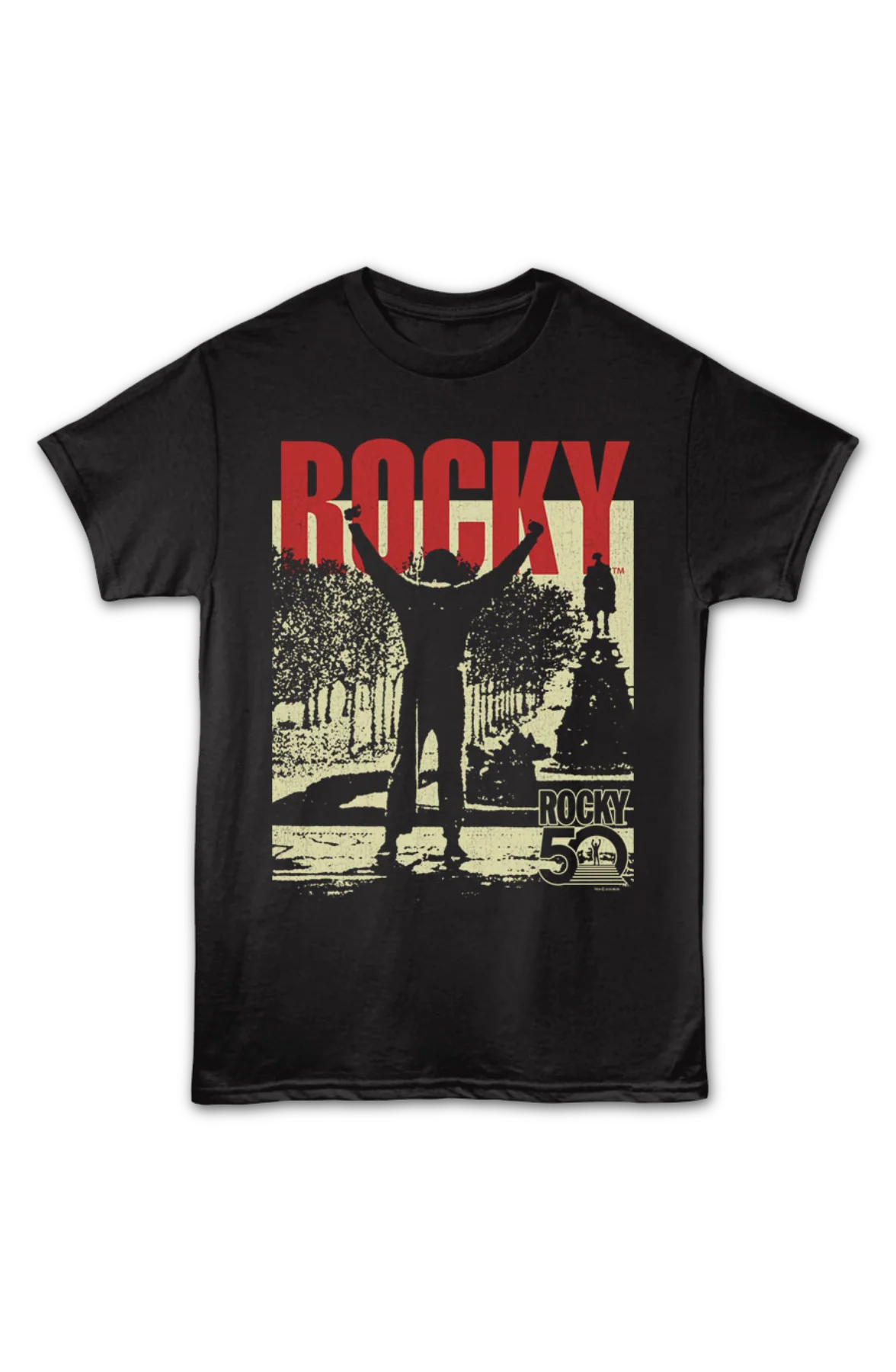 Front & Back Win Rocky Win 50th Anniversary Rocky T-Shirt - Image 2