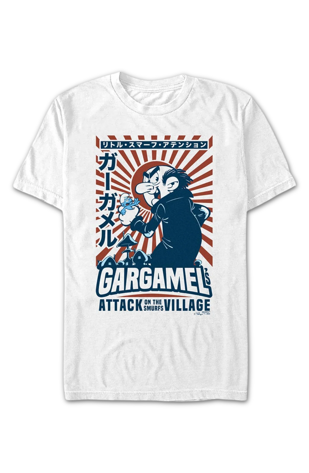 Gargamel's Attack On The Smurfs Village Smurfs T-Shirt - Image 2