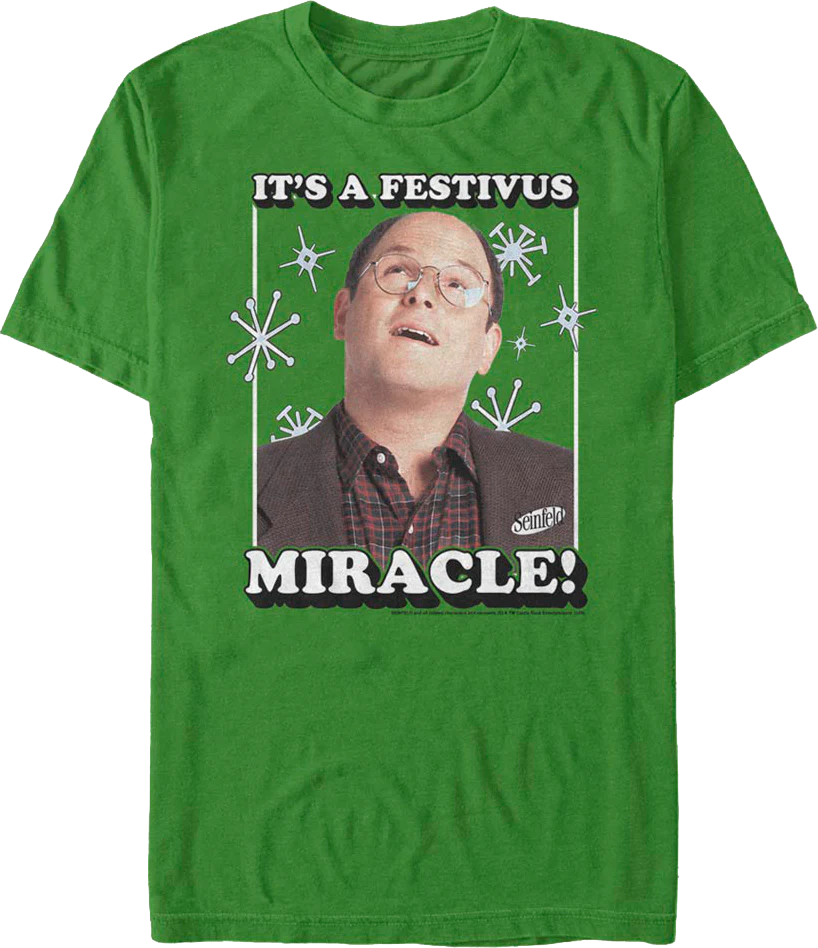George Costanza It's A Festivus Miracle Seinfeld T-Shirt