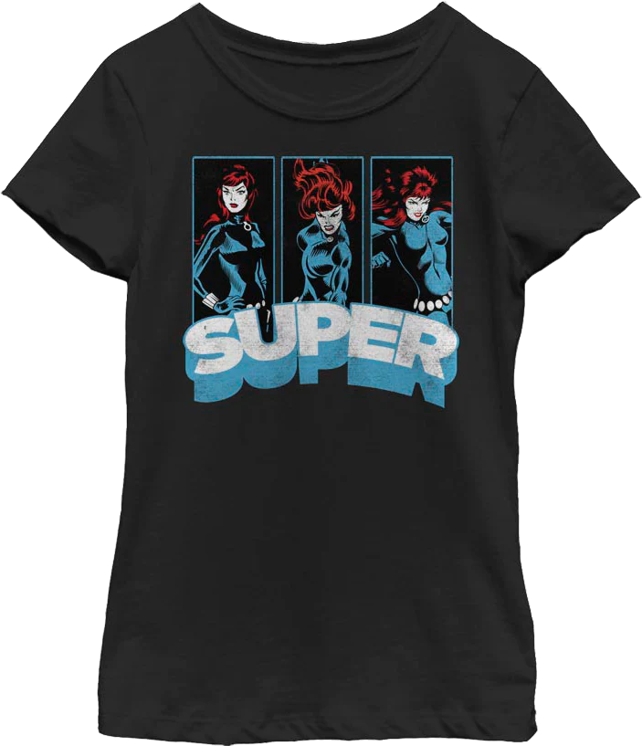 Girls Super Panels Black Widow Shirt