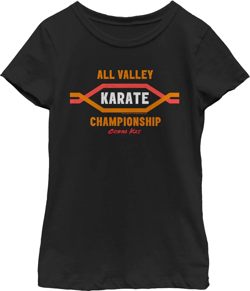 Girls Youth All Valley Karate Championship Cobra Kai Shirt