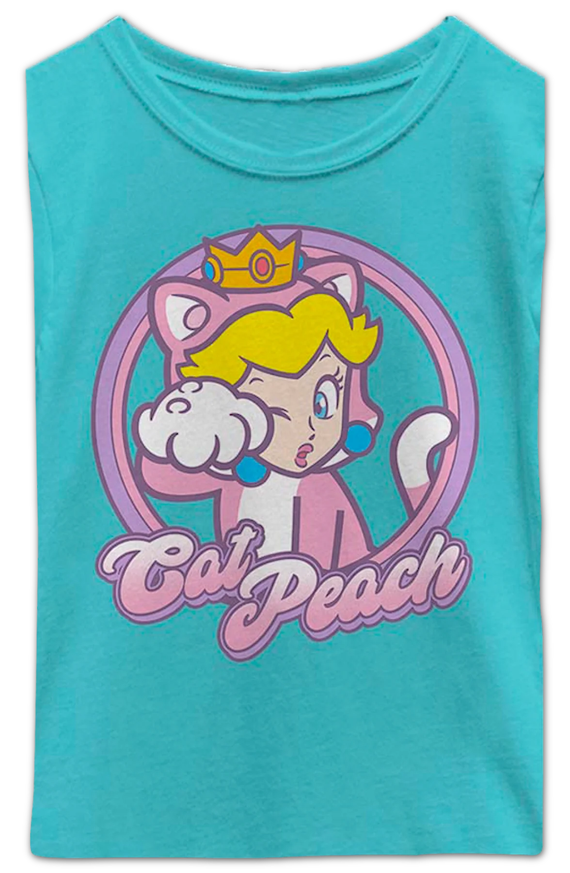 Girls Youth Cat Peach Super Mario Bros. Shirt - Image 2