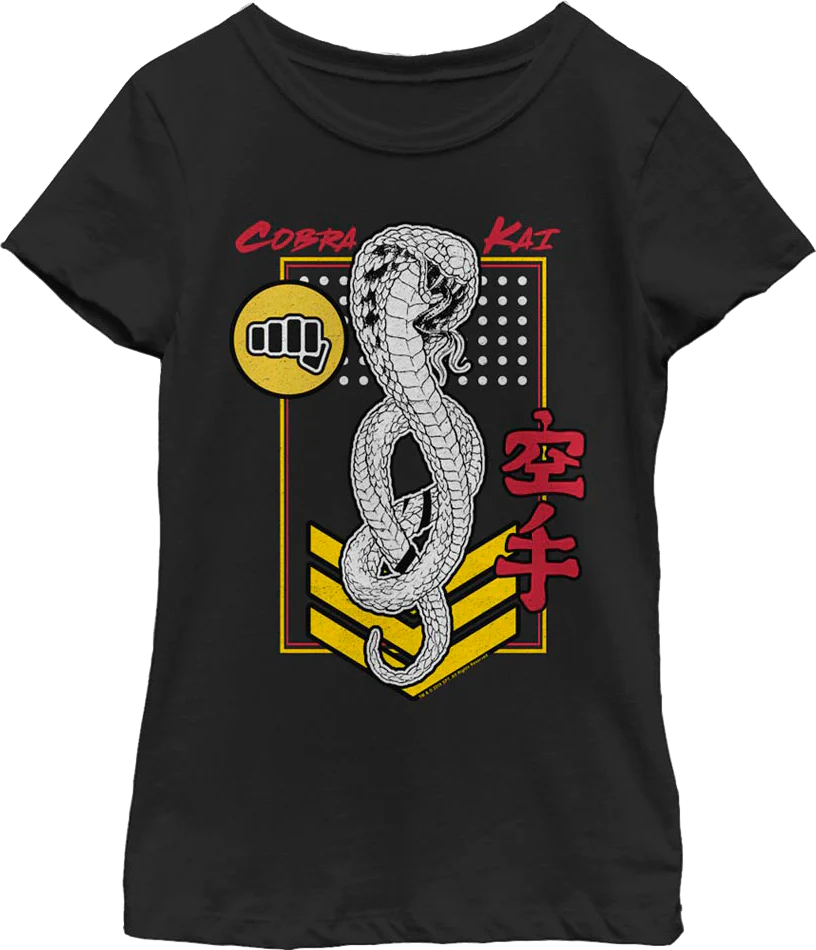 Girls Youth Patch Cobra Kai Shirt - Image 2