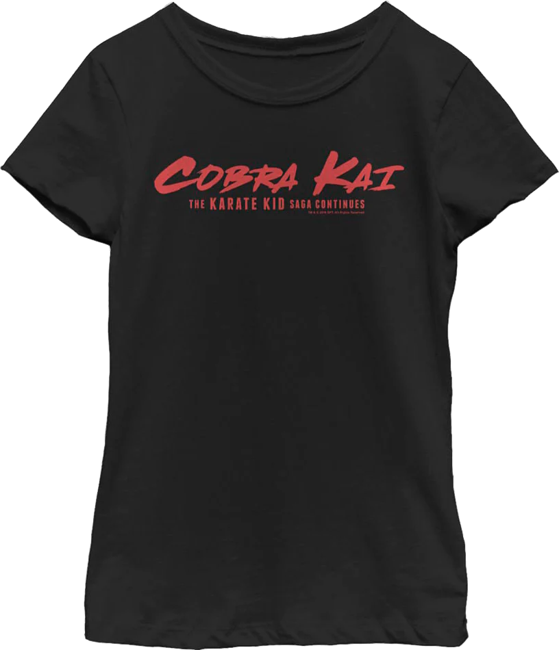Girls Youth Saga Continues Cobra Kai Shirt - Image 2