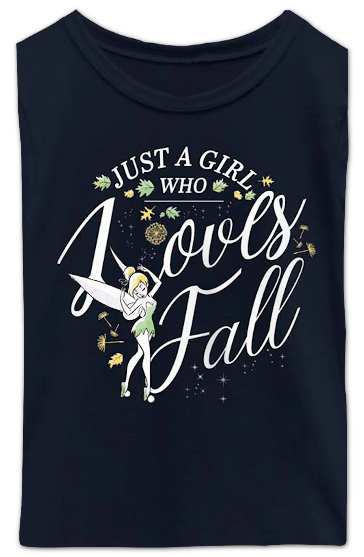 Girls Youth Tinker Bell Just A Girl Who Loves Fall Disney Shirt - Image 2