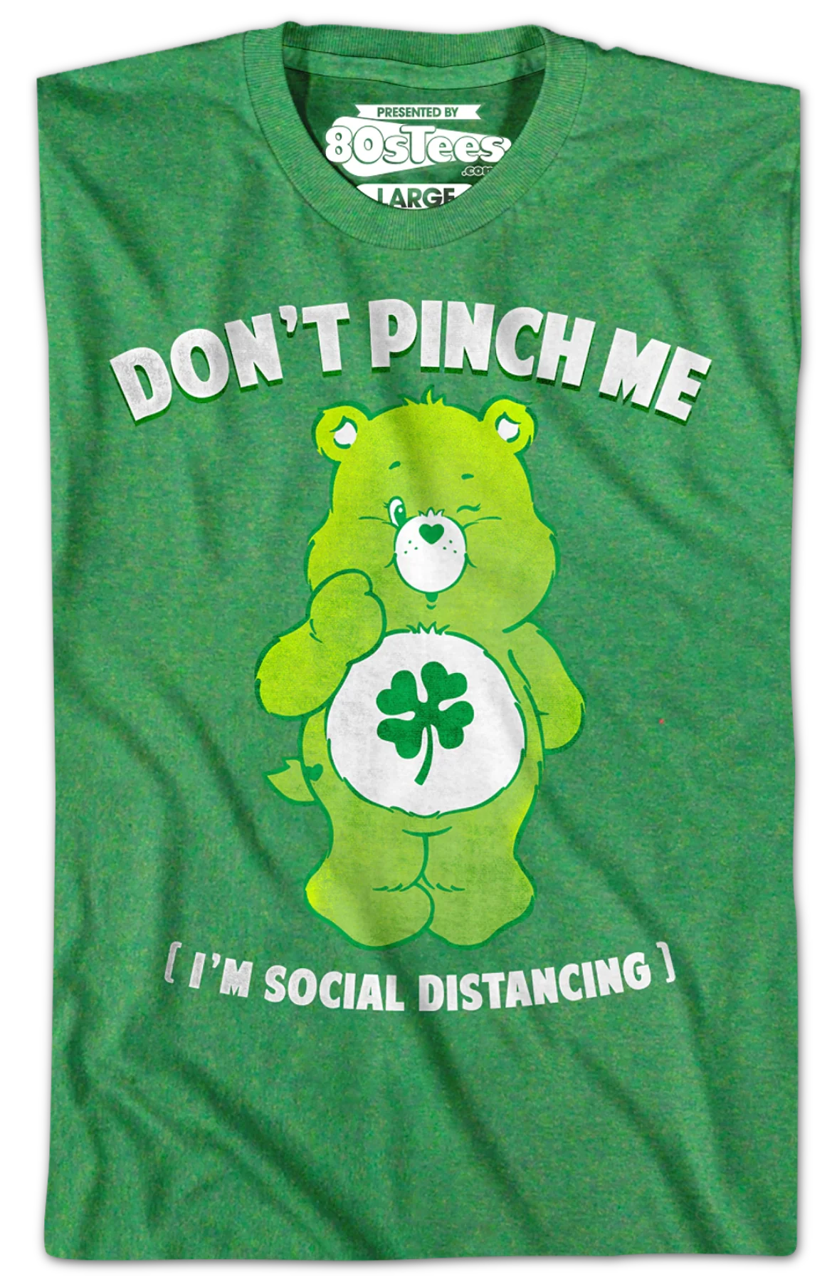 Good Luck Bear Don't Pinch Me I'm Social Distancing Care Bears T-Shirt - Image 2