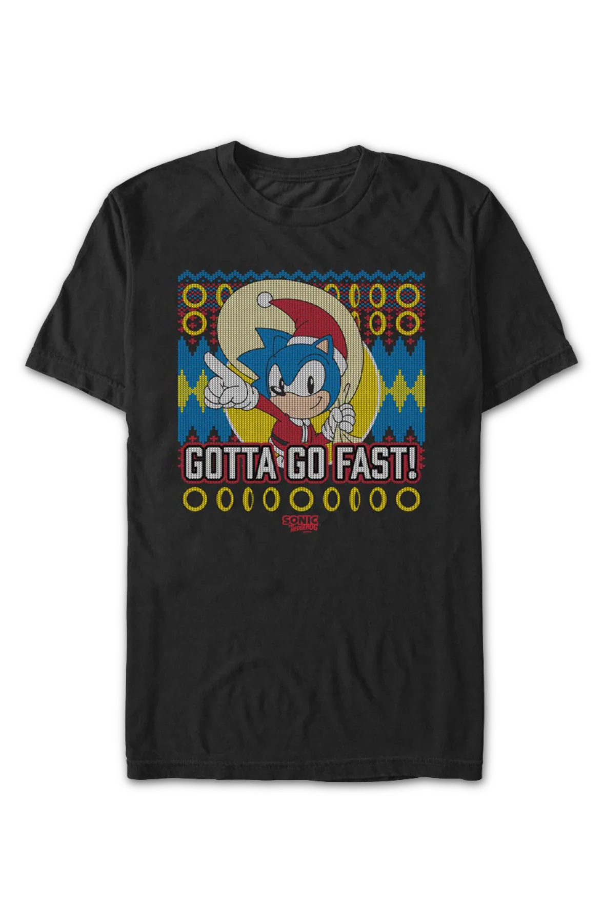 Gotta Go Fast Faux Ugly Christmas Sweater Sonic The Hedgehog T-Shirt - Image 2