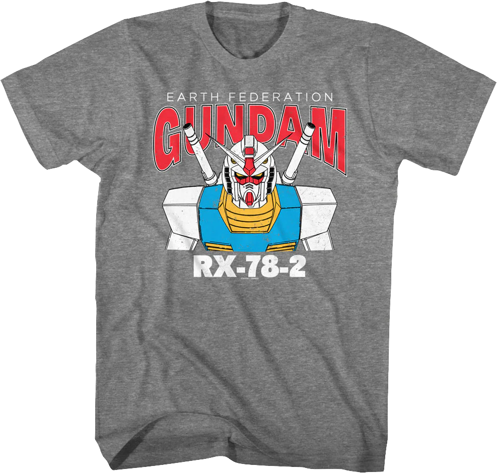 Graphite Heather Earth Federation Gundam T-Shirt