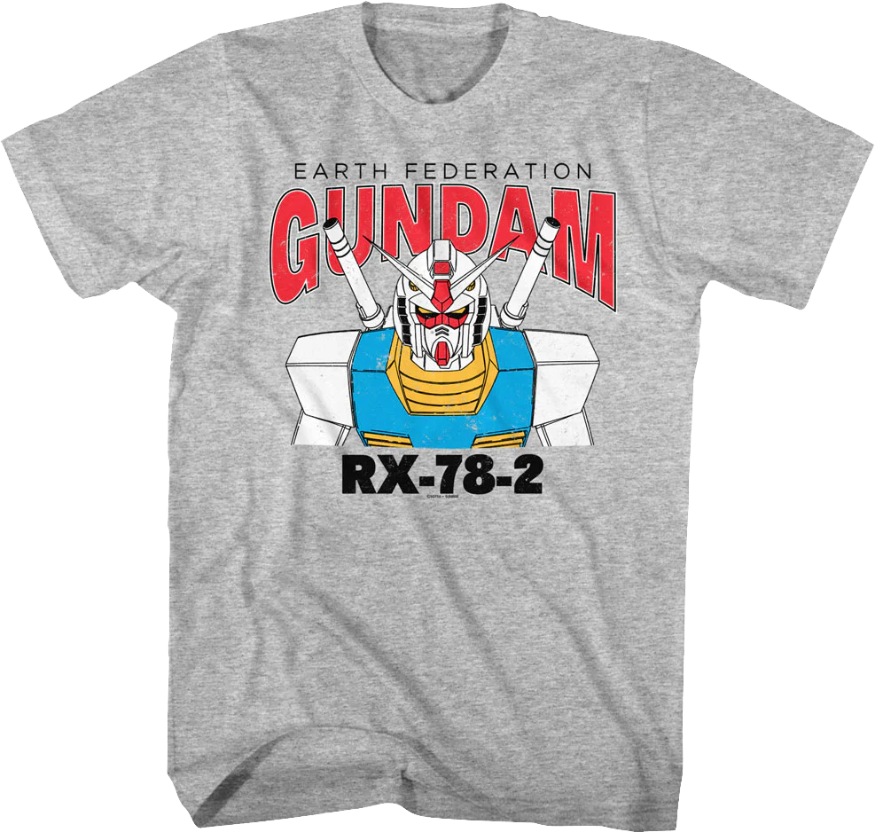 Gray Heather Earth Federation Gundam T-Shirt