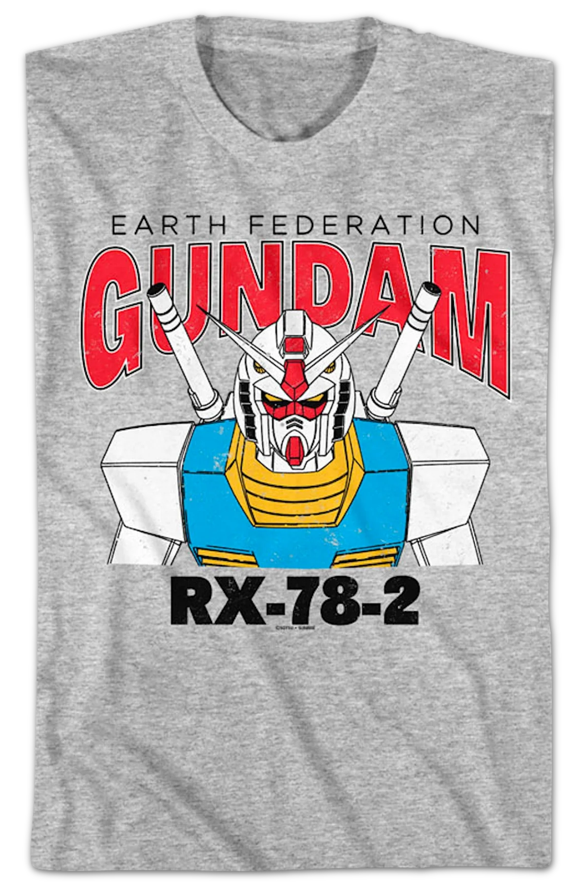 Gray Heather Earth Federation Gundam T-Shirt - Image 2