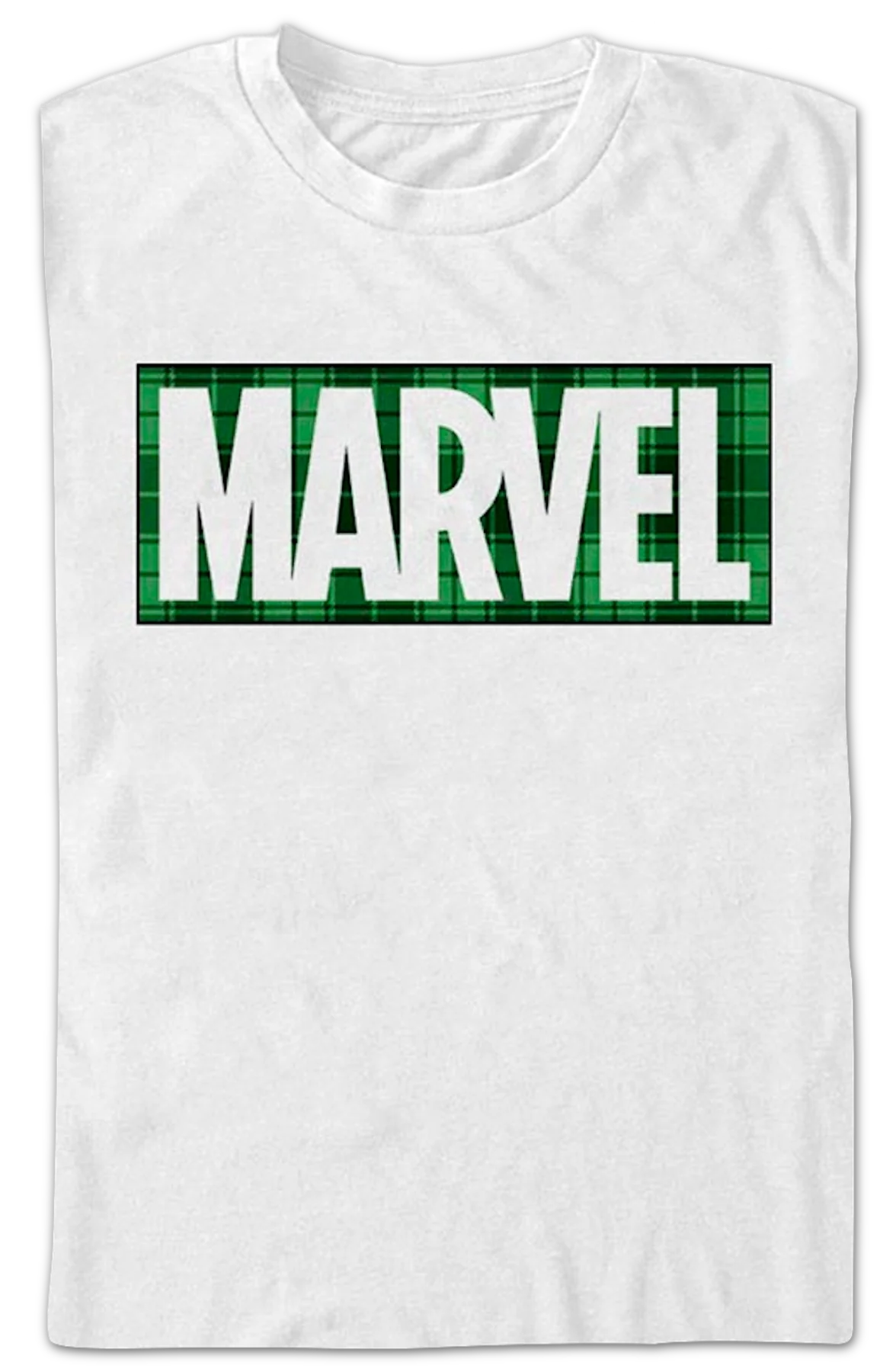 Green Plaid Logo Marvel Comics T-Shirt - Image 2