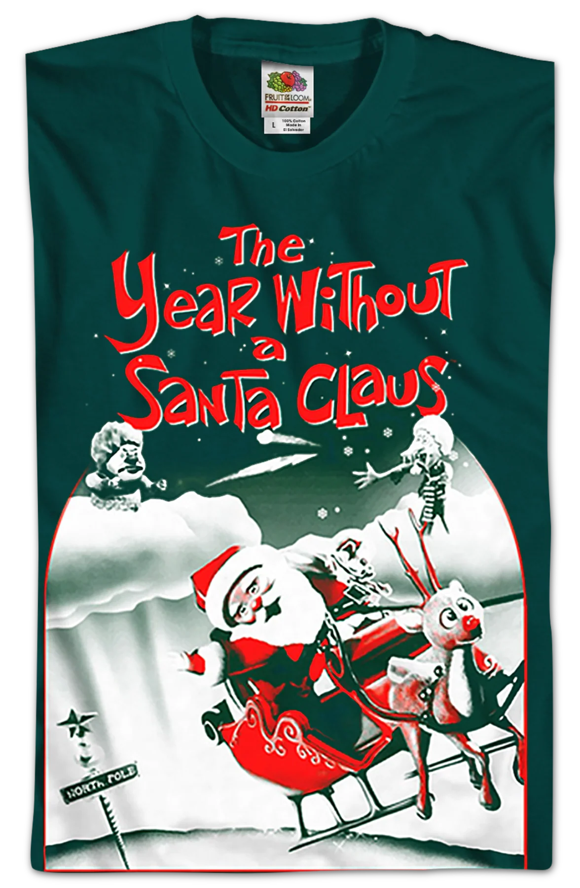 Green Poster The Year Without A Santa Claus T-Shirt - Image 2