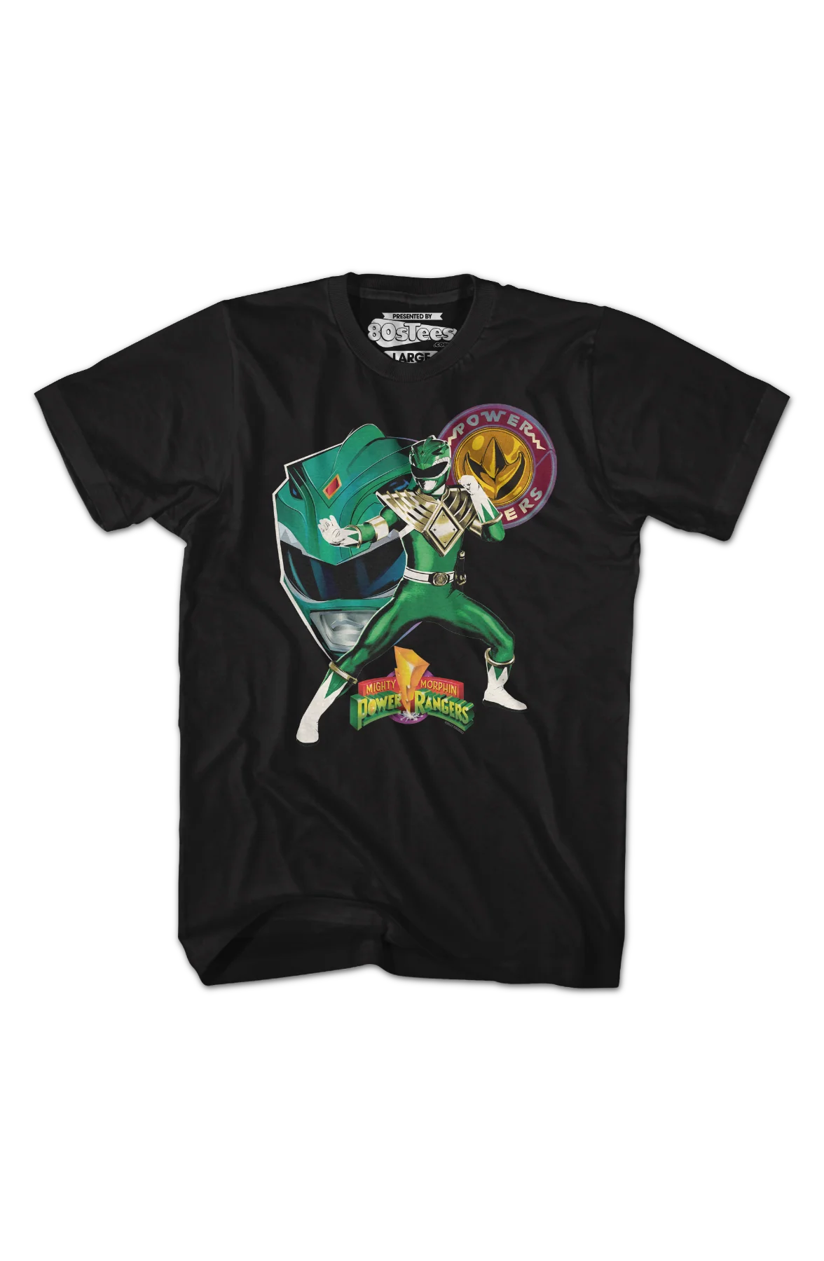 Green Ranger Profile Mighty Morphin Power Rangers T-Shirt - Image 2