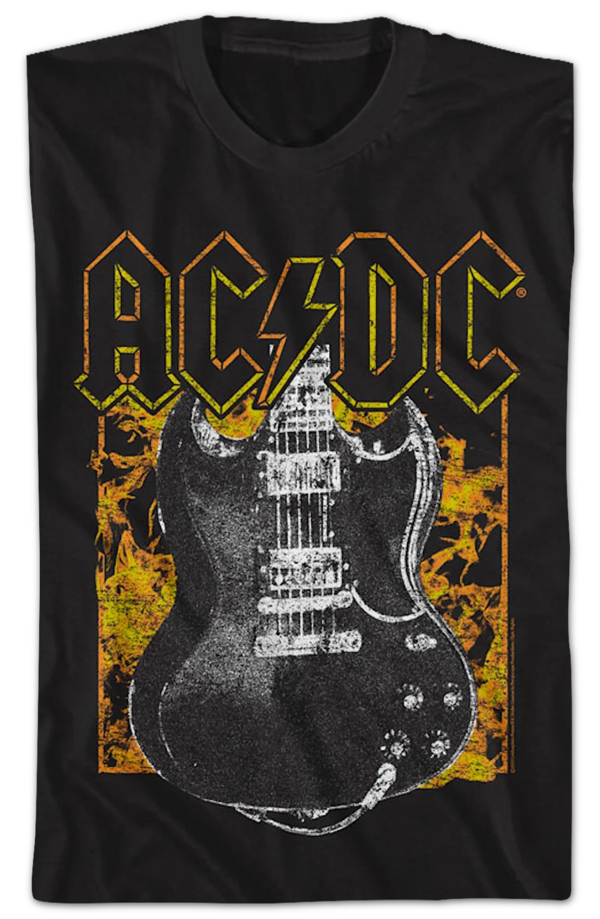 Guitar And Flames ACDC Shirt - Image 2