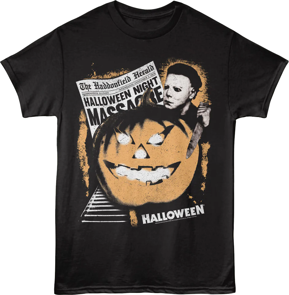 Haddonfield Herald Headline Halloween T-Shirt