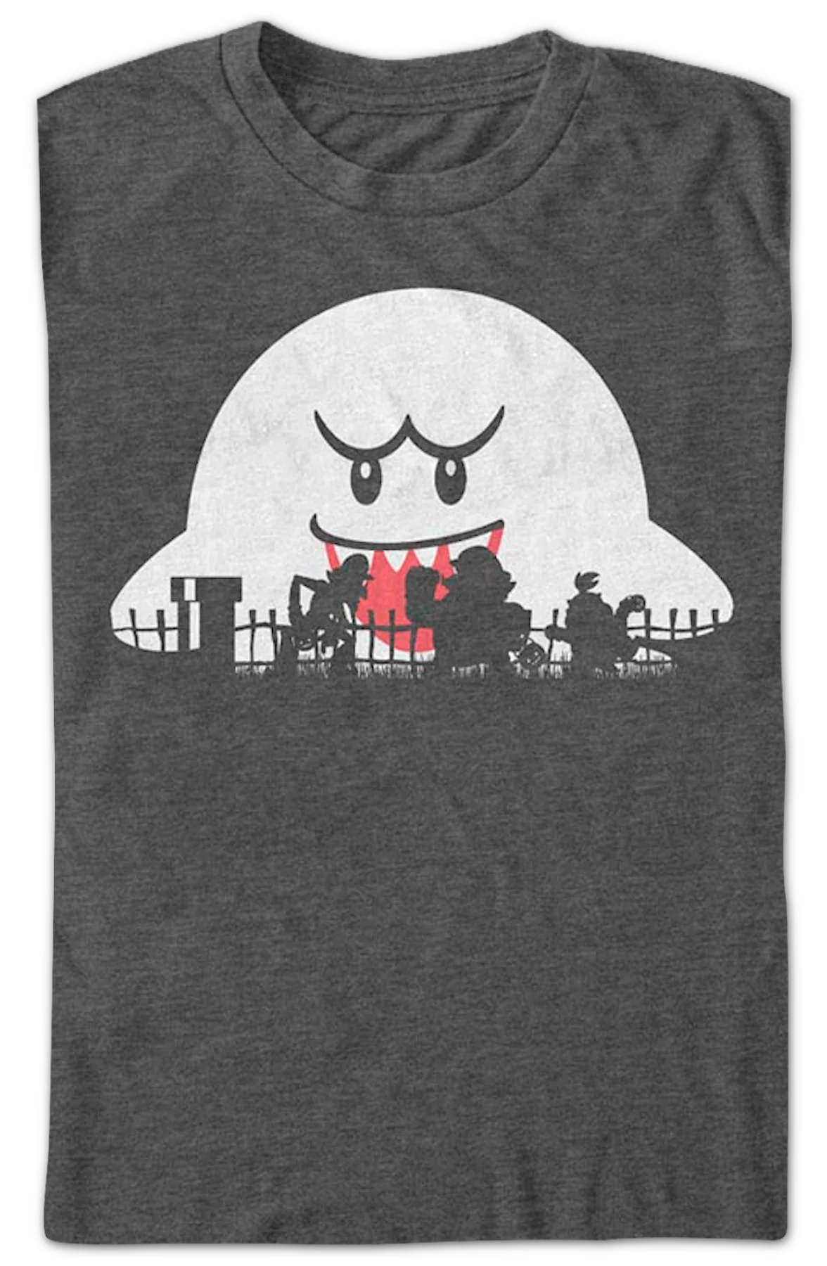 Halloween Boo Ghost And Silhouettes Super Mario Bros. T-Shirt - Image 2
