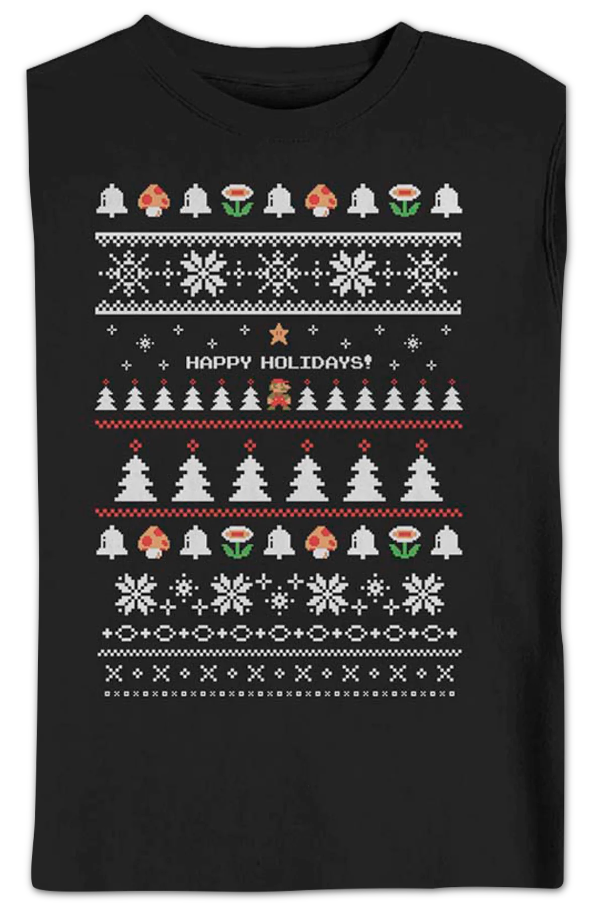 Happy Holidays Faux Ugly Xmas Sweater Super Mario Bros. Sweatshirt - Image 2