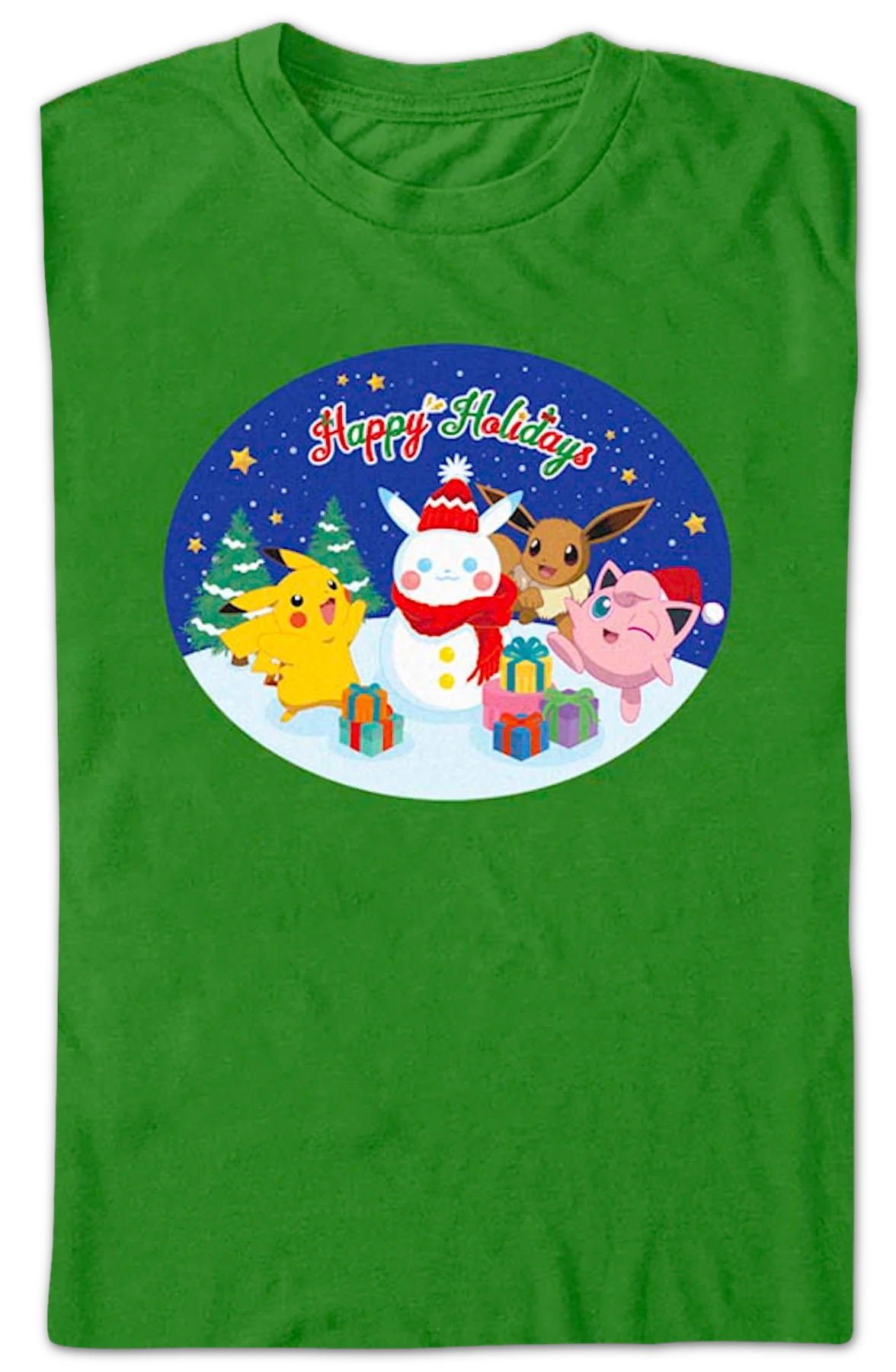 Happy Holidays Photo Pokemon T-Shirt - Image 2
