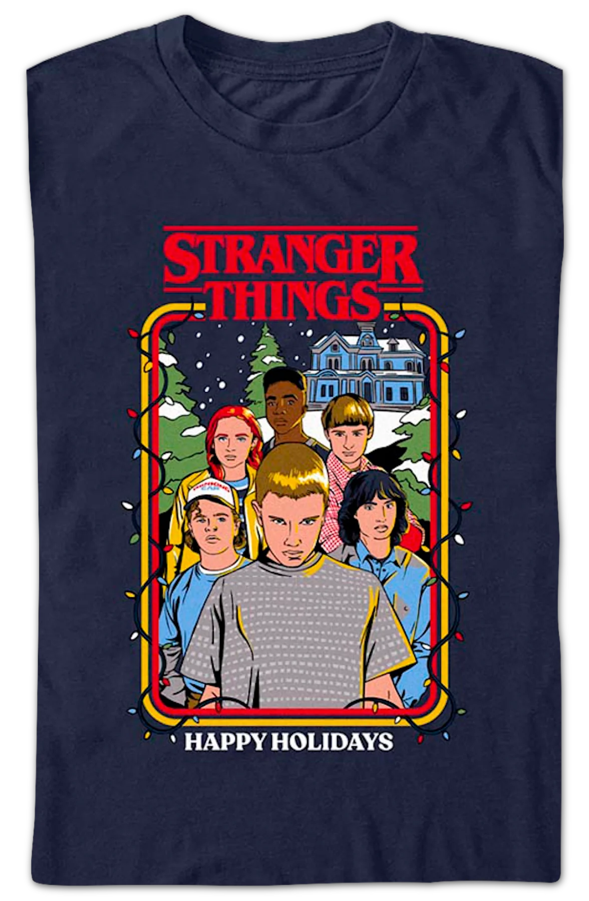 Happy Holidays Stranger Things T-Shirt - Image 2