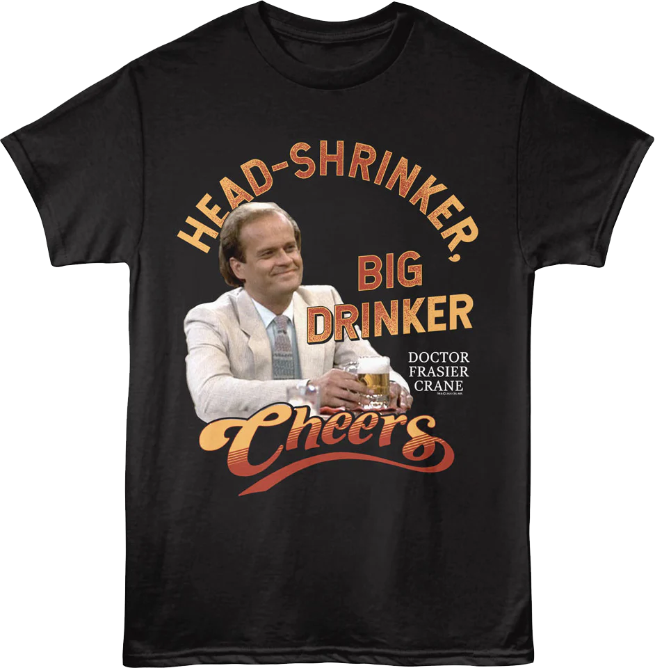 Head Shrinker Big Drinker Cheers T-Shirt