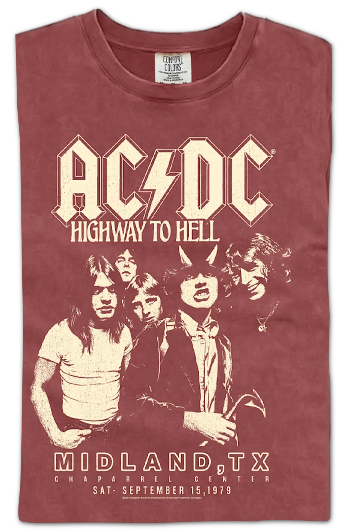 Highway To Hell Chaparrel Center ACDC Comfort Colors Brand T-Shirt - Image 2