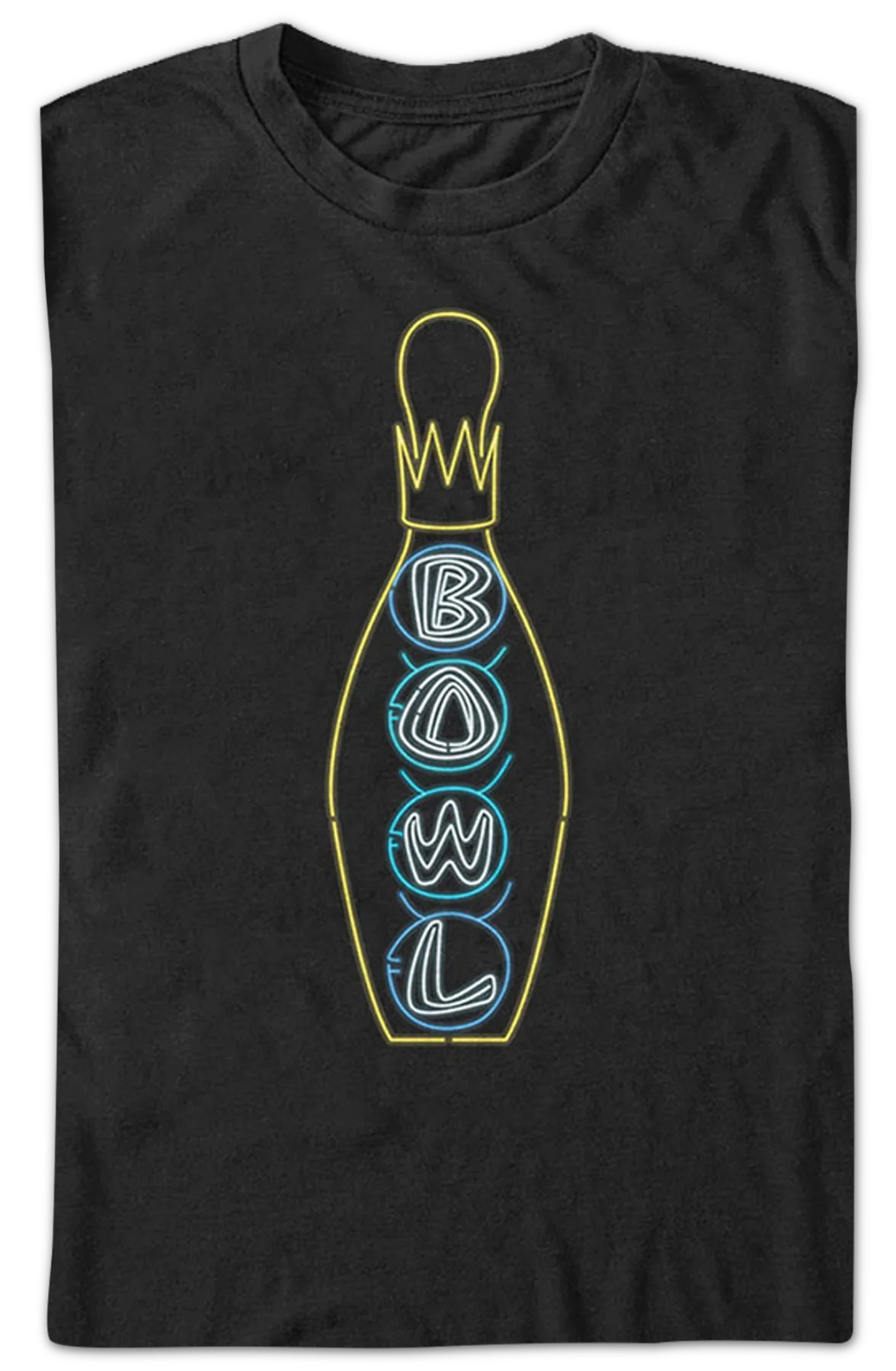 Hollywood Star Lanes Neon Bowling Pin Big Lebowski T-Shirt - Image 2