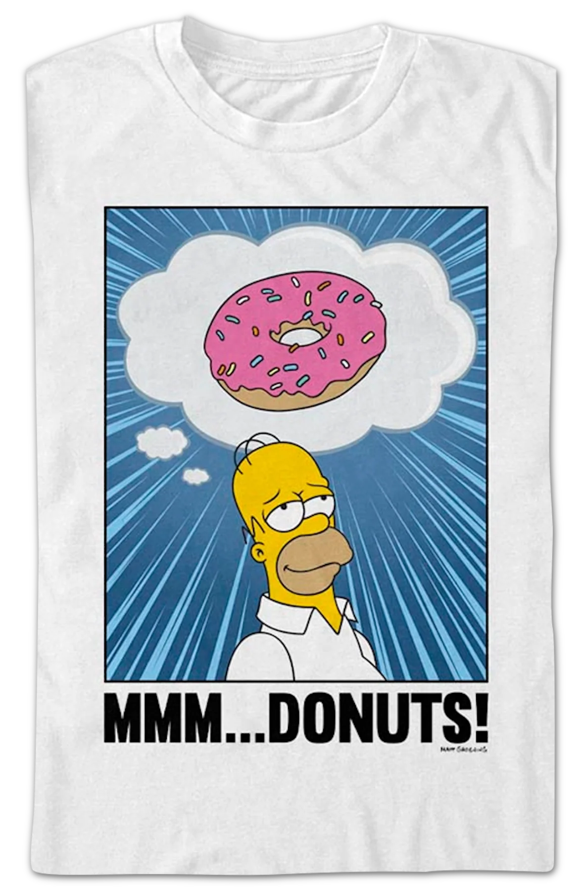Homer Simpson Mmm Donuts Simpsons T-Shirt - Image 2