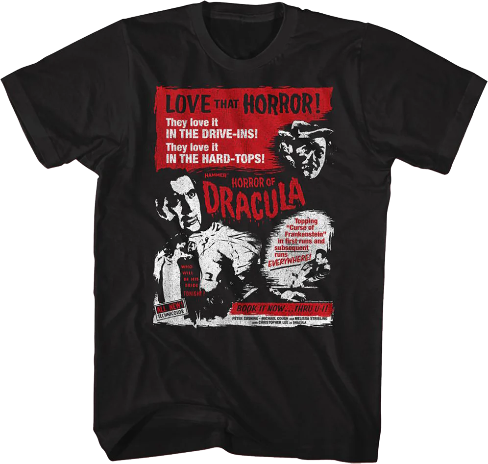 Horror of Dracula Poster Hammer Films T-Shirt