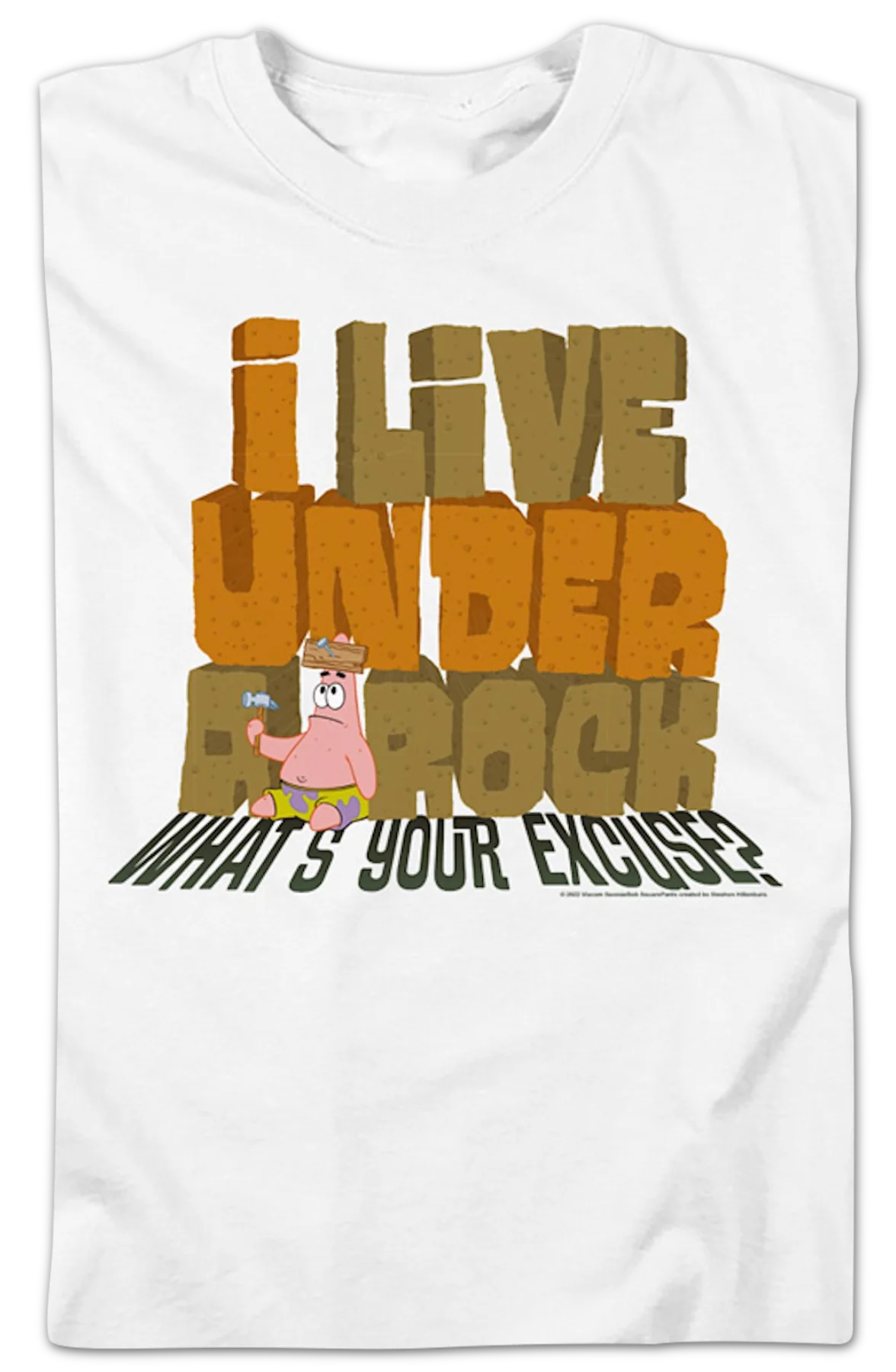I Live Under A Rock SpongeBob SquarePants T-Shirt - Image 2
