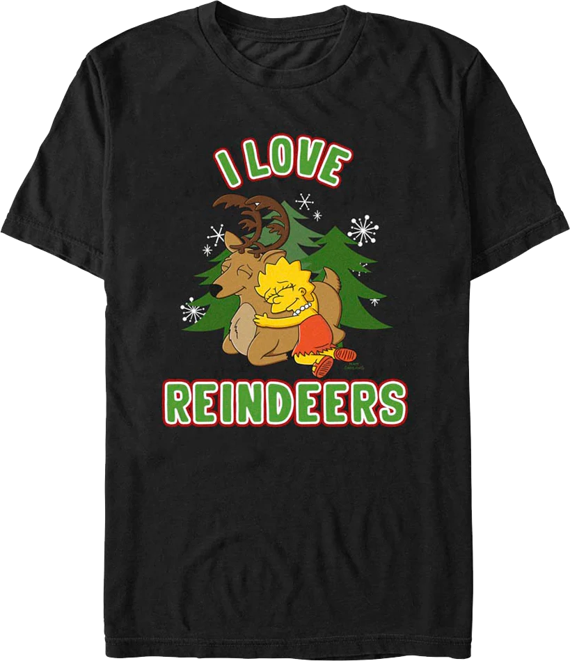 I Love Reindeers Simpsons T-Shirt