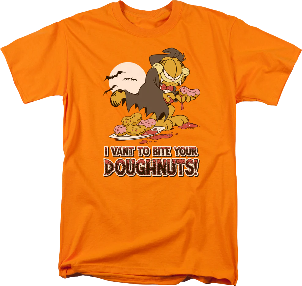 I Vant To Bite Your Doughnuts Garfield T-Shirt